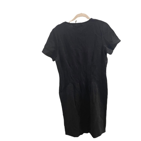 New NWT Peruvian Connection black pima pintuck dress large - Picture 2 of 6